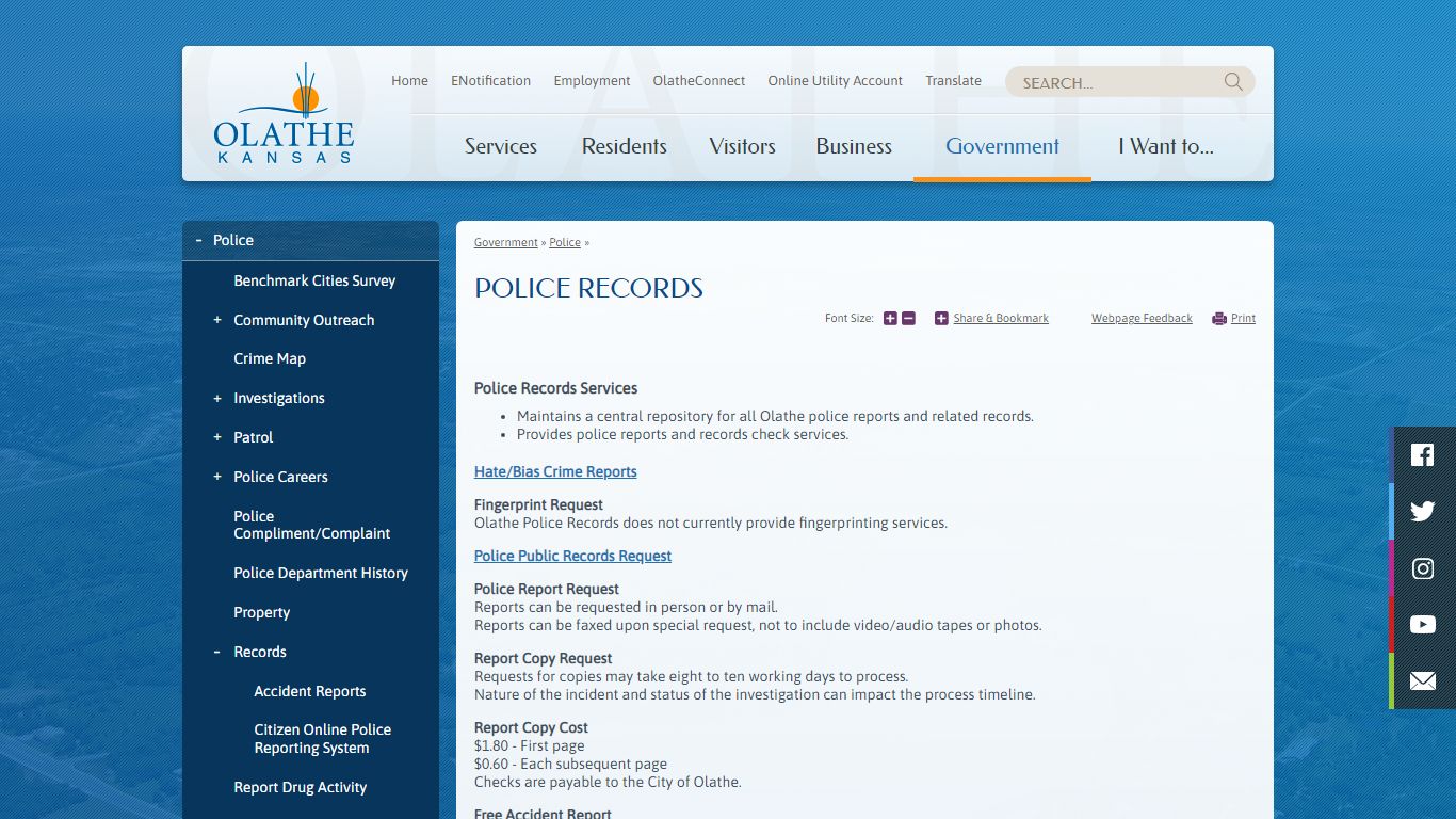 Police Records | City of Olathe